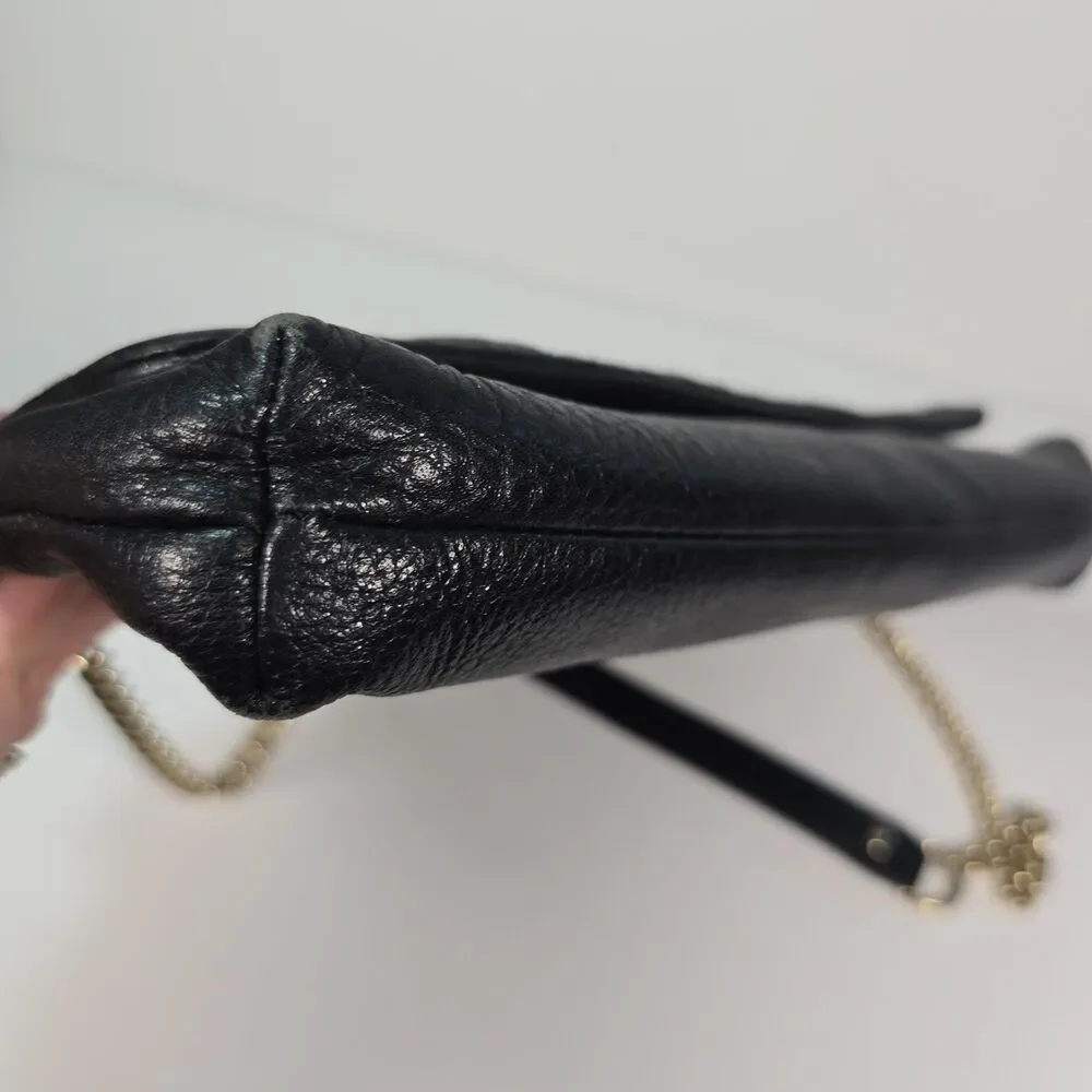 Kate Spade Black Quilted Leather Chain Crossbody Shoulder Bag Turn Lock